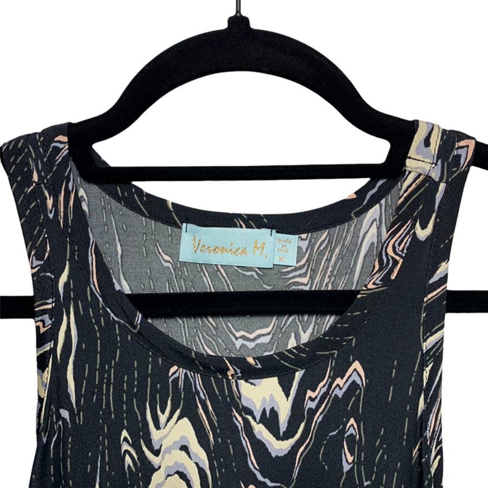 Veronica M. Marble Pattern Racerback Mini Dress - image 2